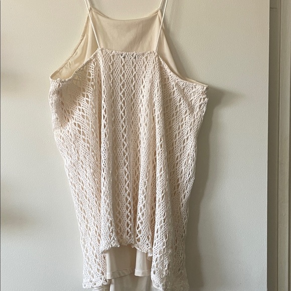 Zara Cream crochet tunic tank top-Large - Picture 9 of 10